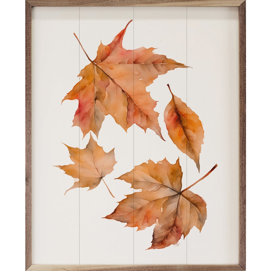 Four Autumn Leaves White image 1