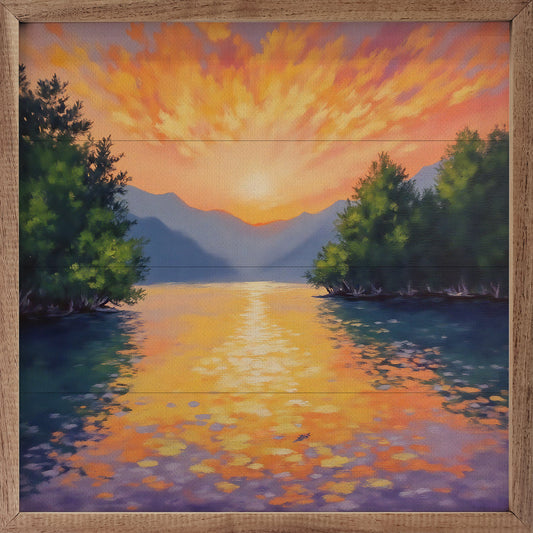 Bright Summer Lake Sunset image 0
