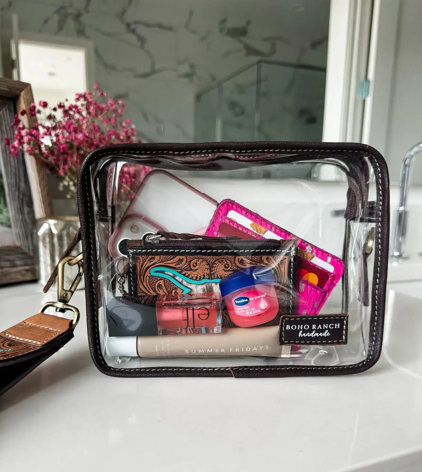 DARLA CLEAR WRISTLET | Transparent Western Purse