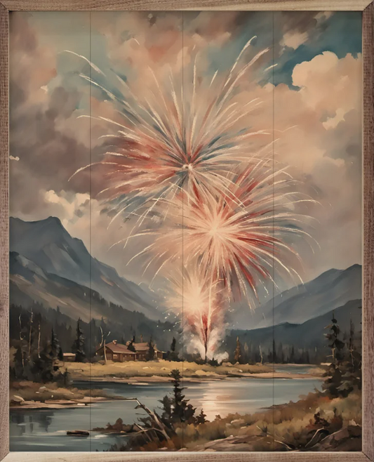 Fireworks West Over Mountains image 0