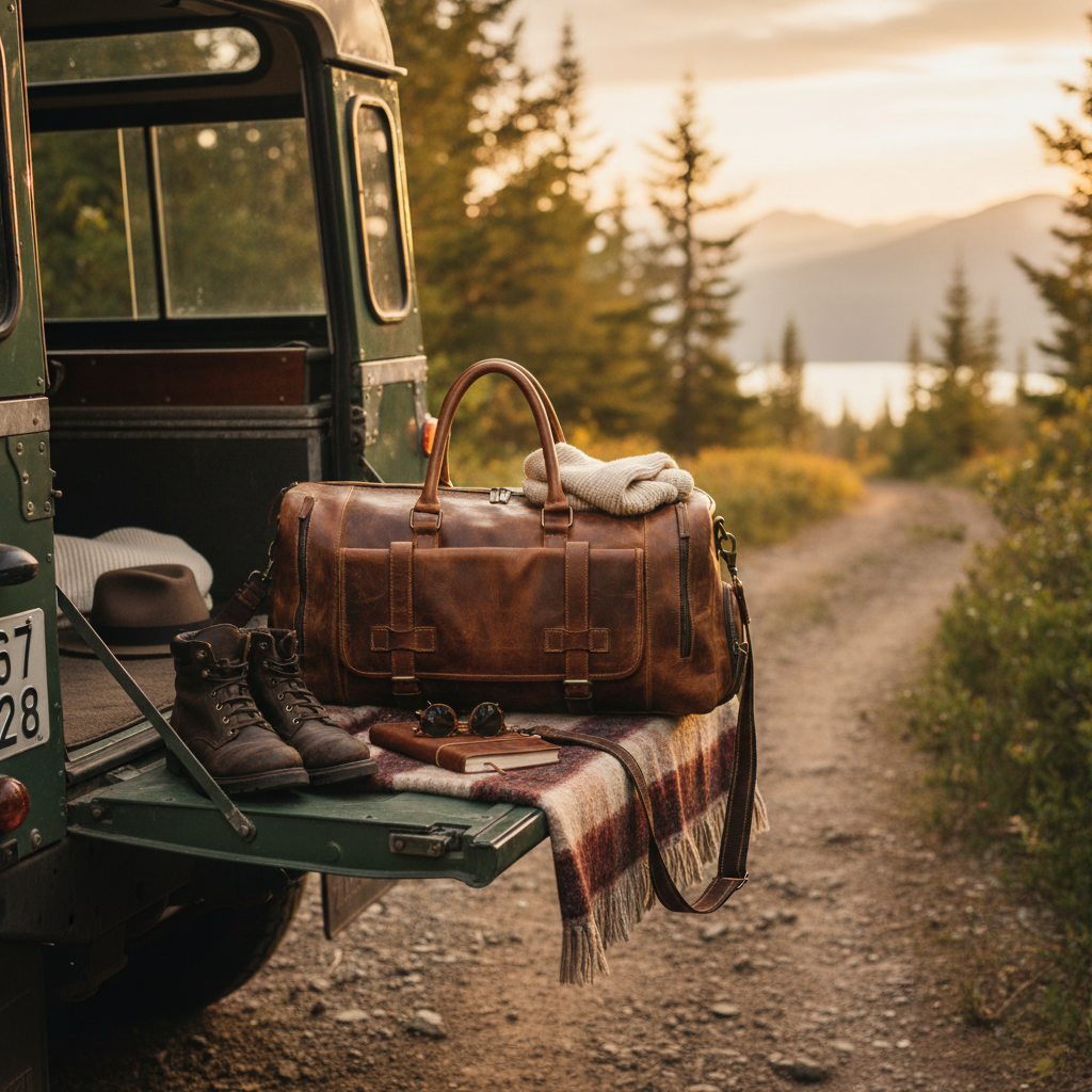 Full Grain Leather Unisex Duffel/Travel Bag