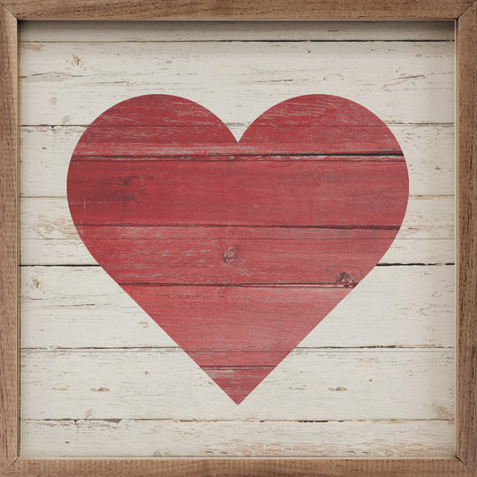 Red Heart On Whitewash image 0