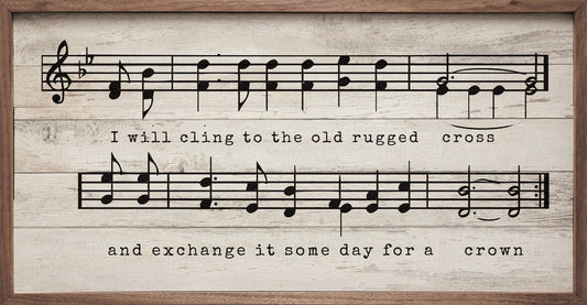 Old Rugged Cross Sheet Music Whitewash image 0
