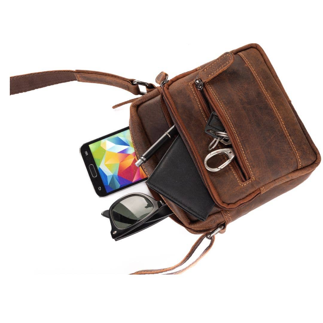 Leather Shoulder Bag Oliver Sandalwood