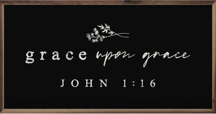 Grace Upon Grace John 1:16 Greenery Black image 0