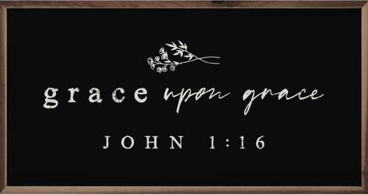 Grace Upon Grace John 1:16 Greenery Black image 0