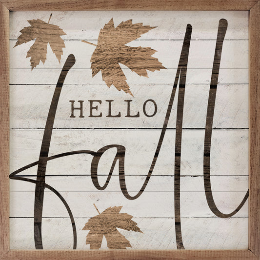 Hello Fall Leaf Whitewash image 0