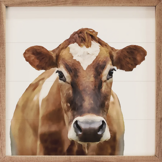 Watercolor Brown Cow image 0