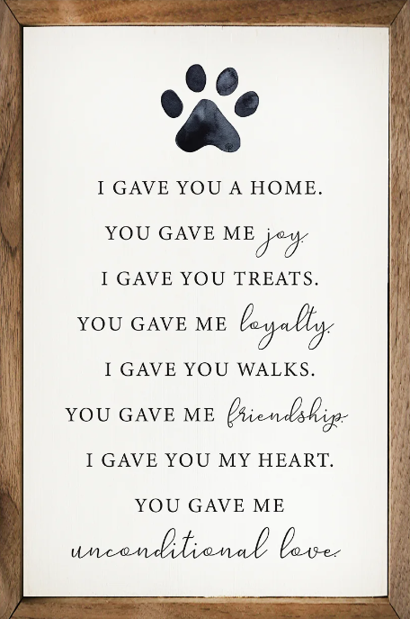 I Gave You A Home Paw White image 0