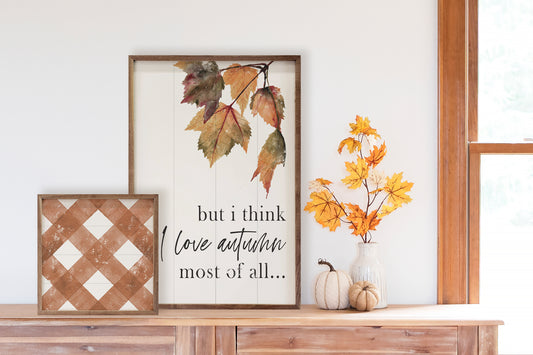 I Love Autumn Most Of All Leaves White image 0
