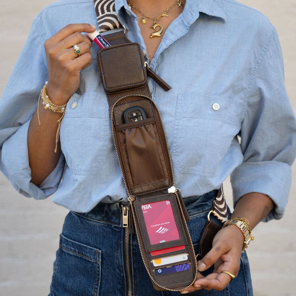 Zip & Clip RFID Strap: Espresso (Hardware: Gold)