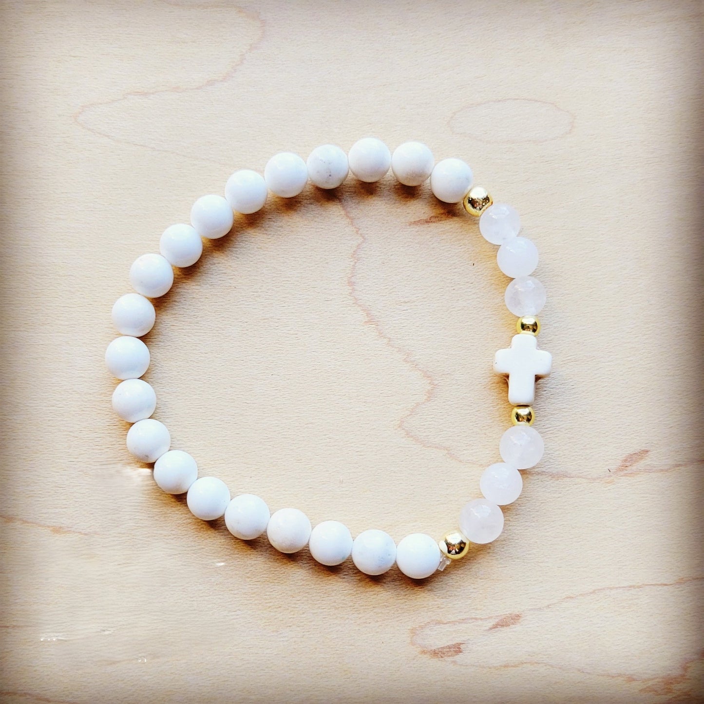 **Natural Jade and Hematite Beaded Stretch Bracelet 806x