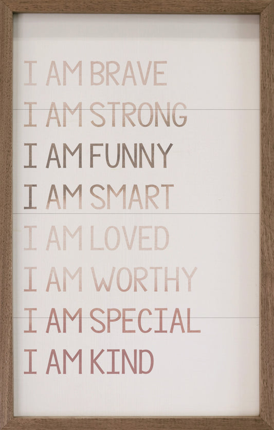 Watercolor I Am Brave White image 0