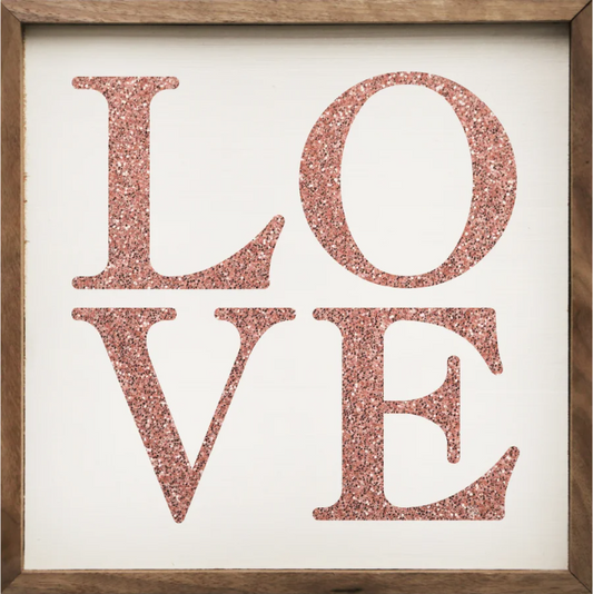 Glitter Pink Love White image 0