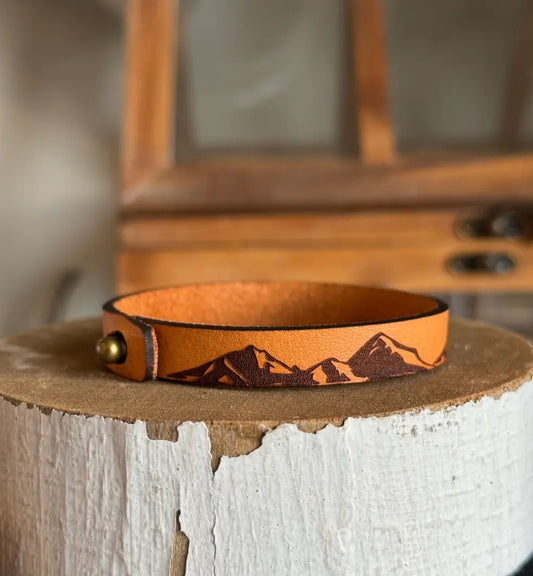 Mountains Thin Leather Bracelet image 0