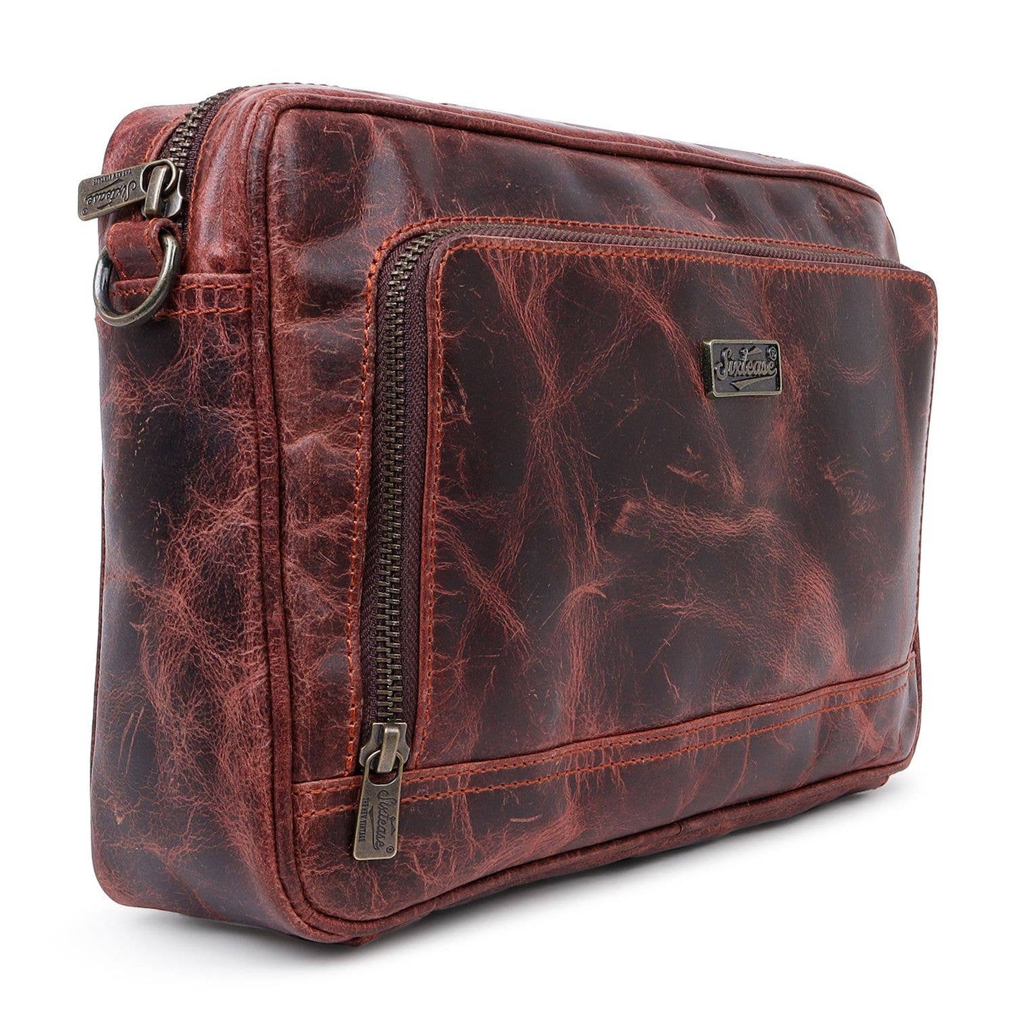 Rustic Genuine Leather Cherry Crossbody
