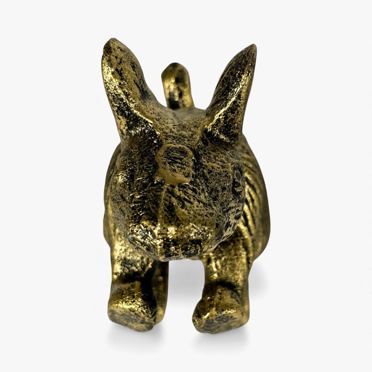 Mouse Door Stop and Bookend, Antique Gold Cast Iron Shelf Decor, 4.8"