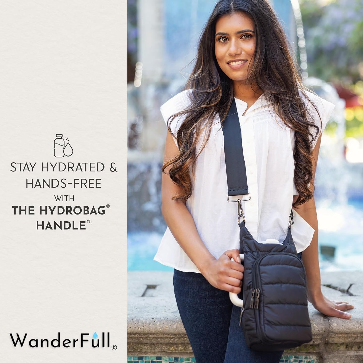 HydroBag® HANDLE®- Navy Matte with Solid Vegan Leather Strap