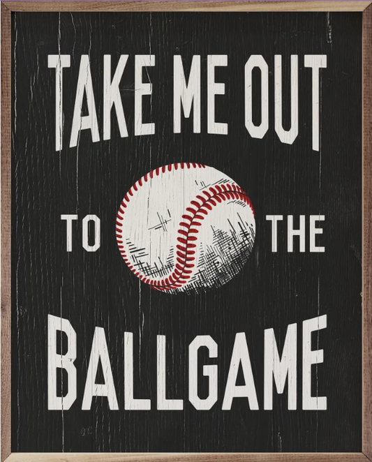 Take Me Out To The Ballgame Baseball Black image 0