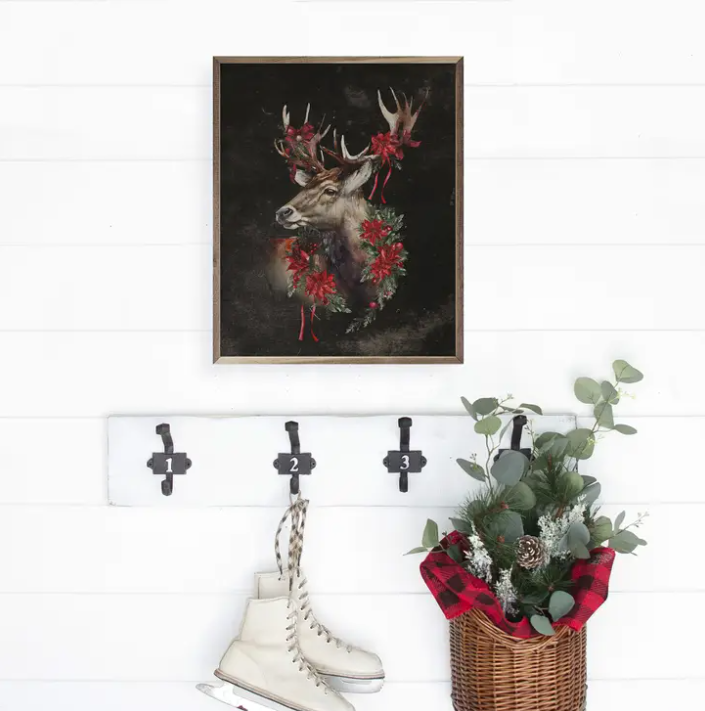 Reindeer Poinsettia Wreath image 2