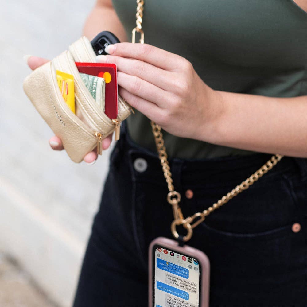 Clip & Go Chain w/Zippered Pouch: Silver