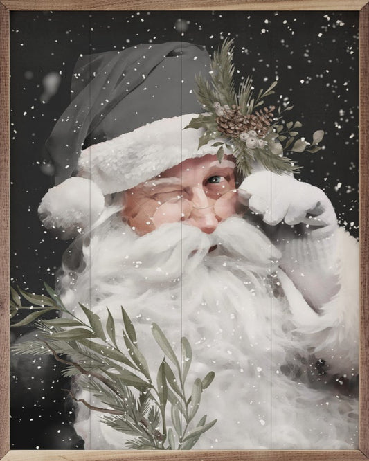 Grayscale Santa Claus image 0