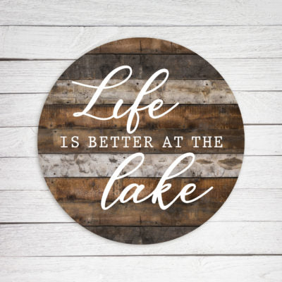 Life Is Better At The Lake Wooden Circle image 0