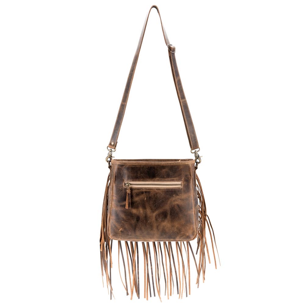 Deer Print Leather w/Fringe Bag