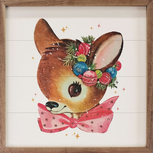Pink Bow Deer White image 0