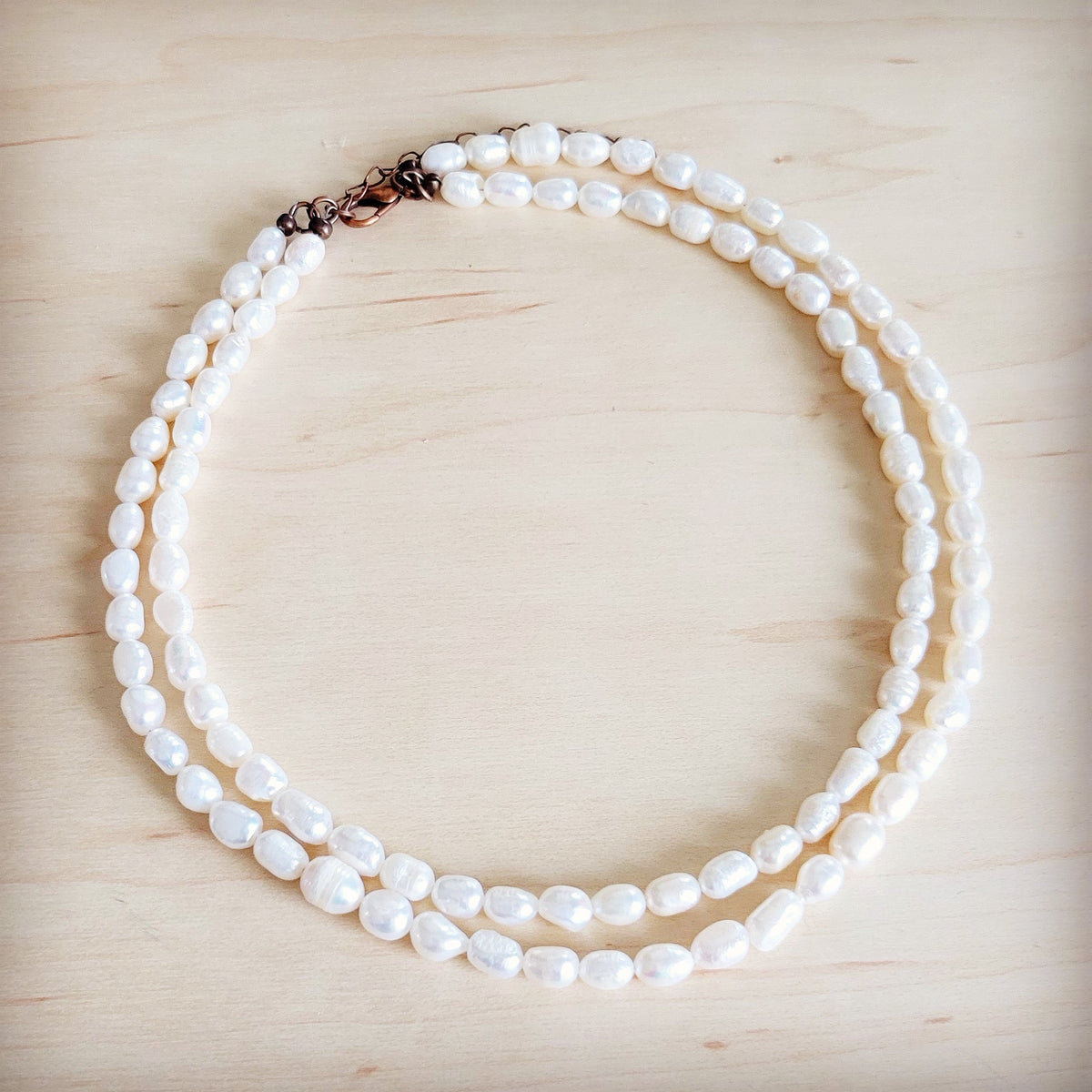 **Genuine Freshwater Pearl Double Strand Necklace 263y