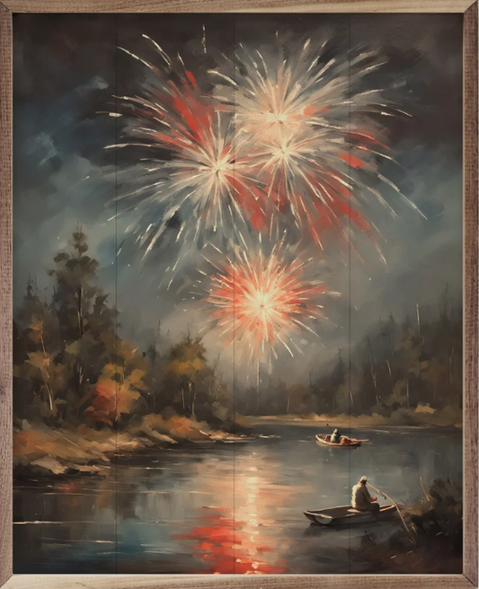 Fireworks North Over Lake image 0