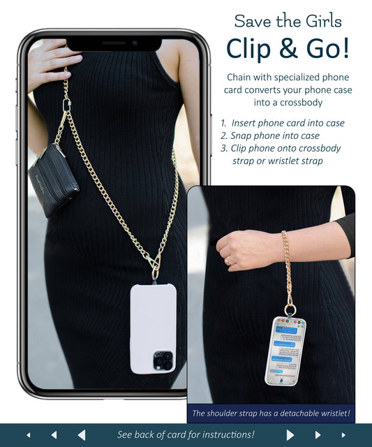 Clip & Go Chain w/Zippered Pouch: Silver