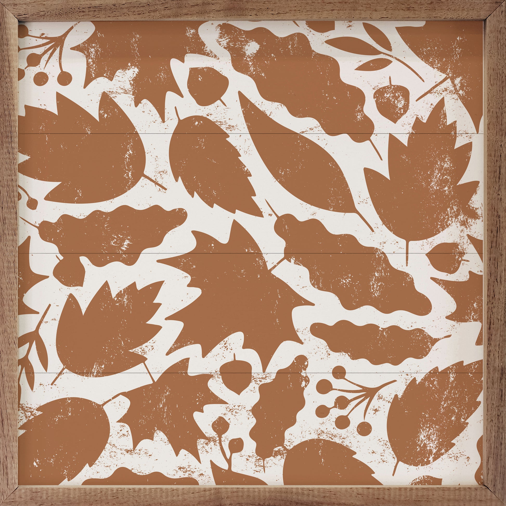 Leaf Pattern White And Orange image 0