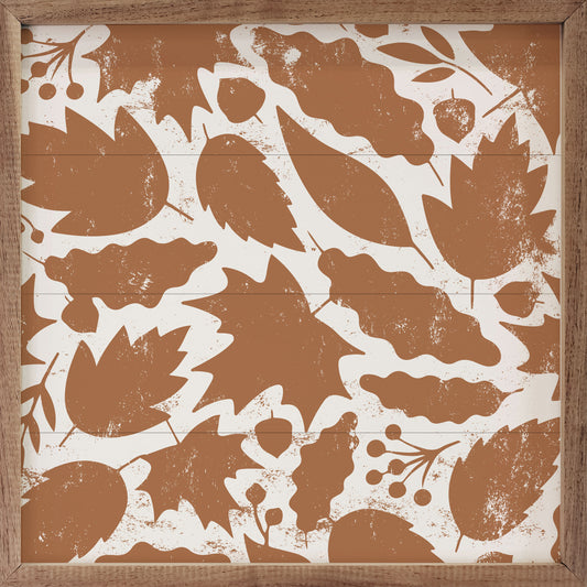 Leaf Pattern White And Orange image 0