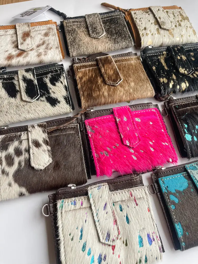Dakota Wristlet Wallet - Western Cowhide Leather Credit Card Holder