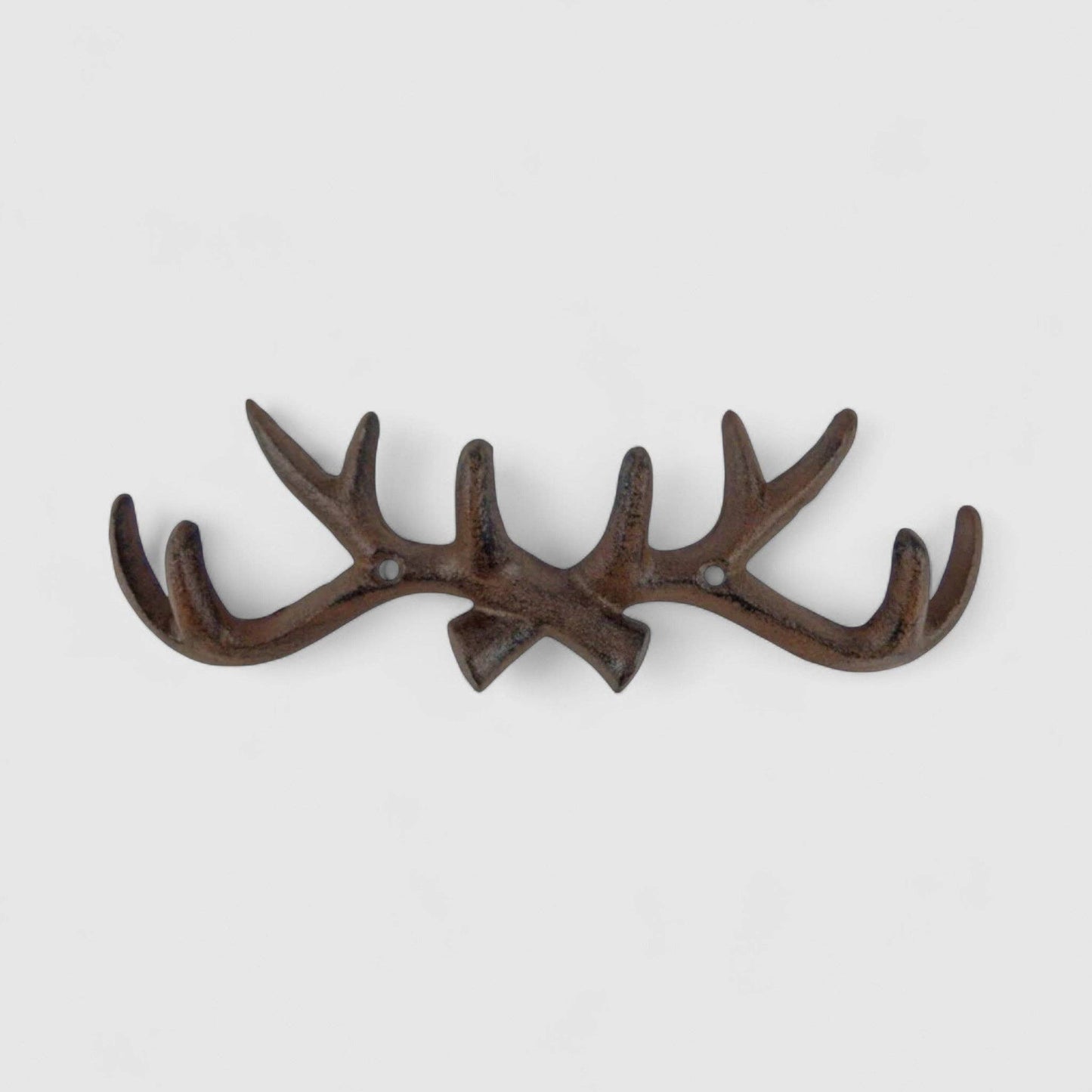 Antler Wall Hook, Cast Iron Cabin and Lodge for Coats or Hats, 10"