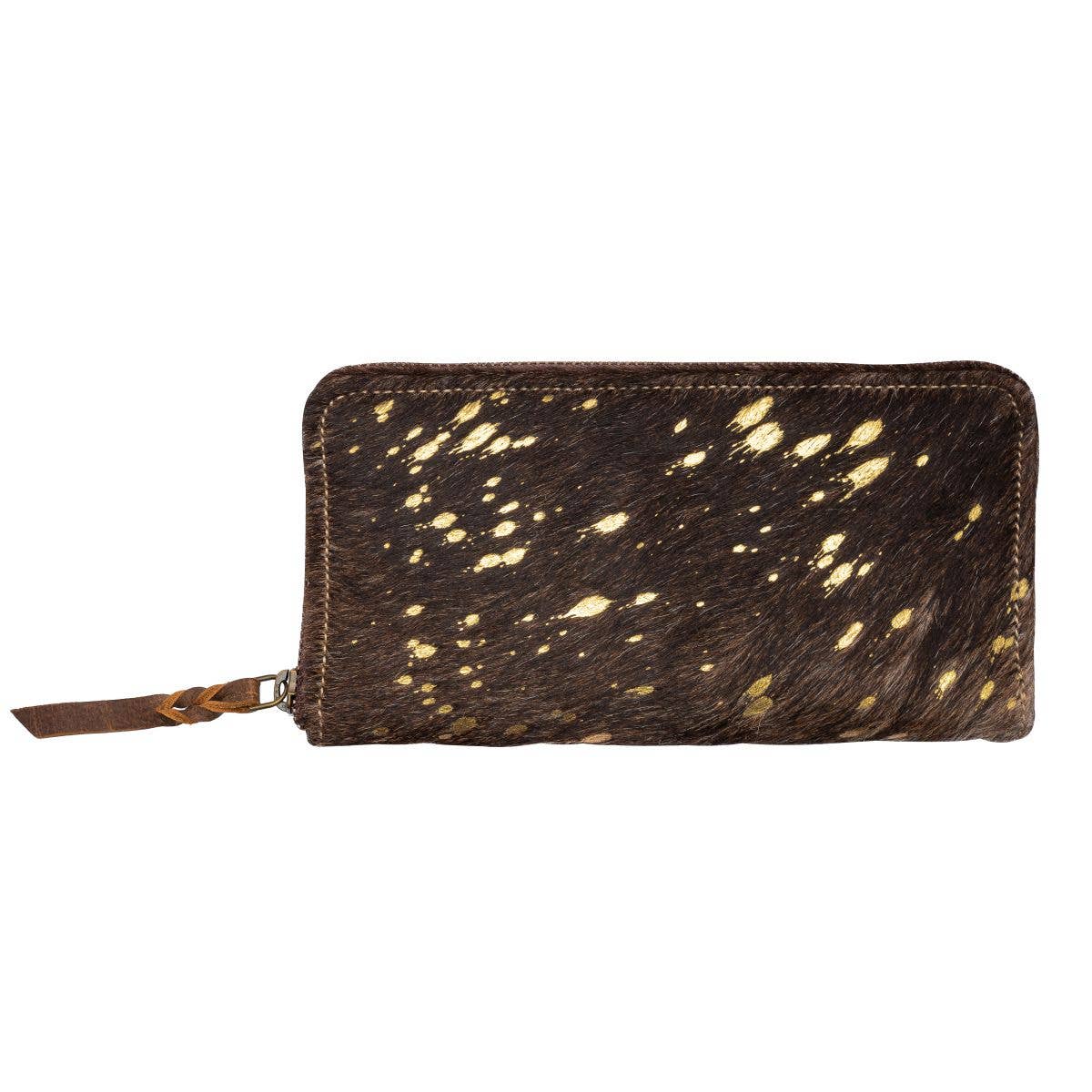Hair-on Leather Brown/Gold Wallet