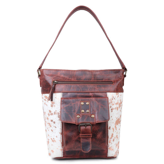 Rose Gold Splatter Leather Shoulder Bag