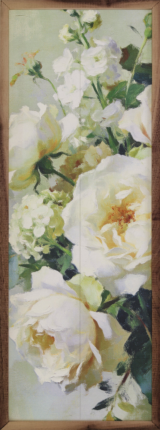 Cream Garden Roses In Bloom