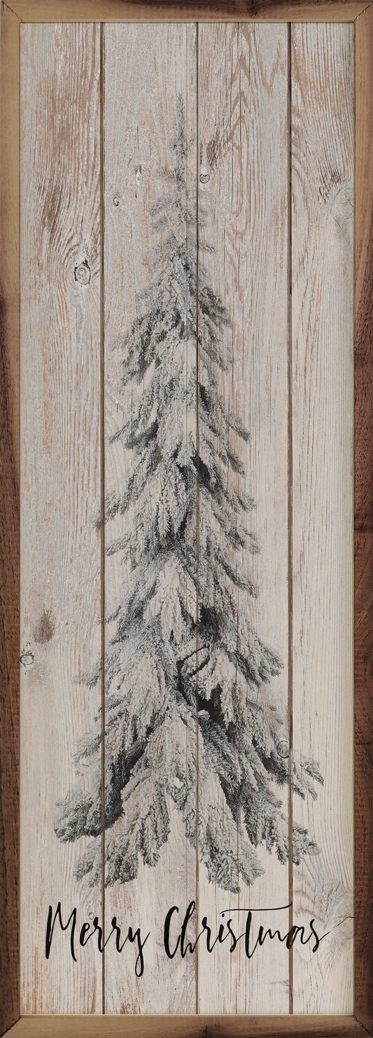 Merry Christmas Pine Tree Whitewash