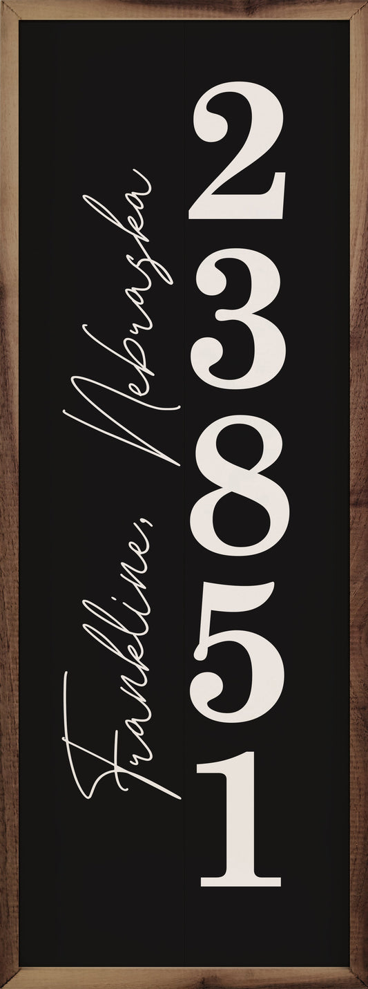 Vertical Personalized City State Zip