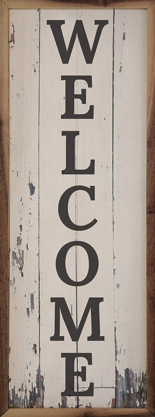 Welcome Distressed White