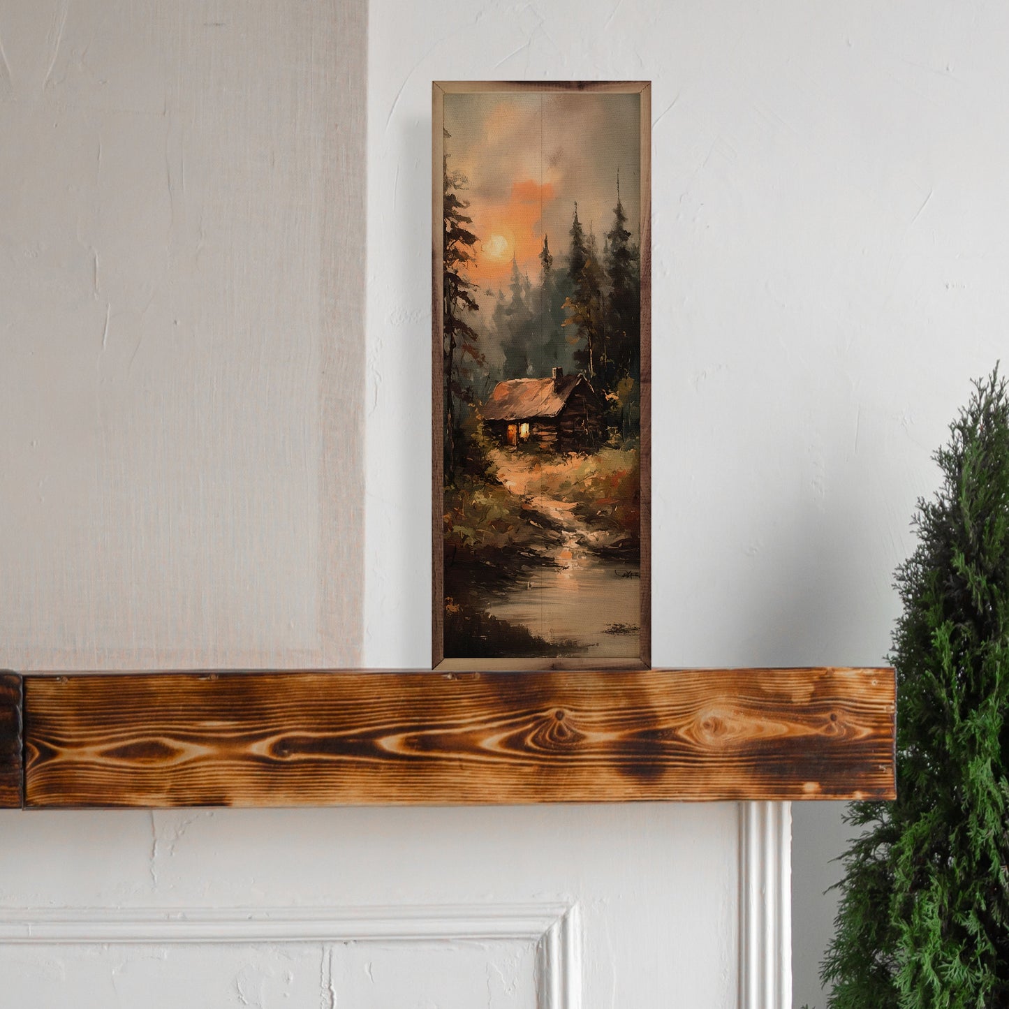 Cabin At Sunrise In Pines