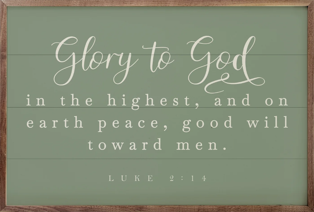 Glory To God Luke 2:14 Green image 0