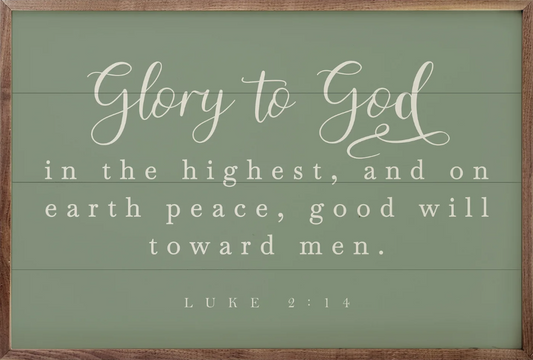 Glory To God Luke 2:14 Green image 0