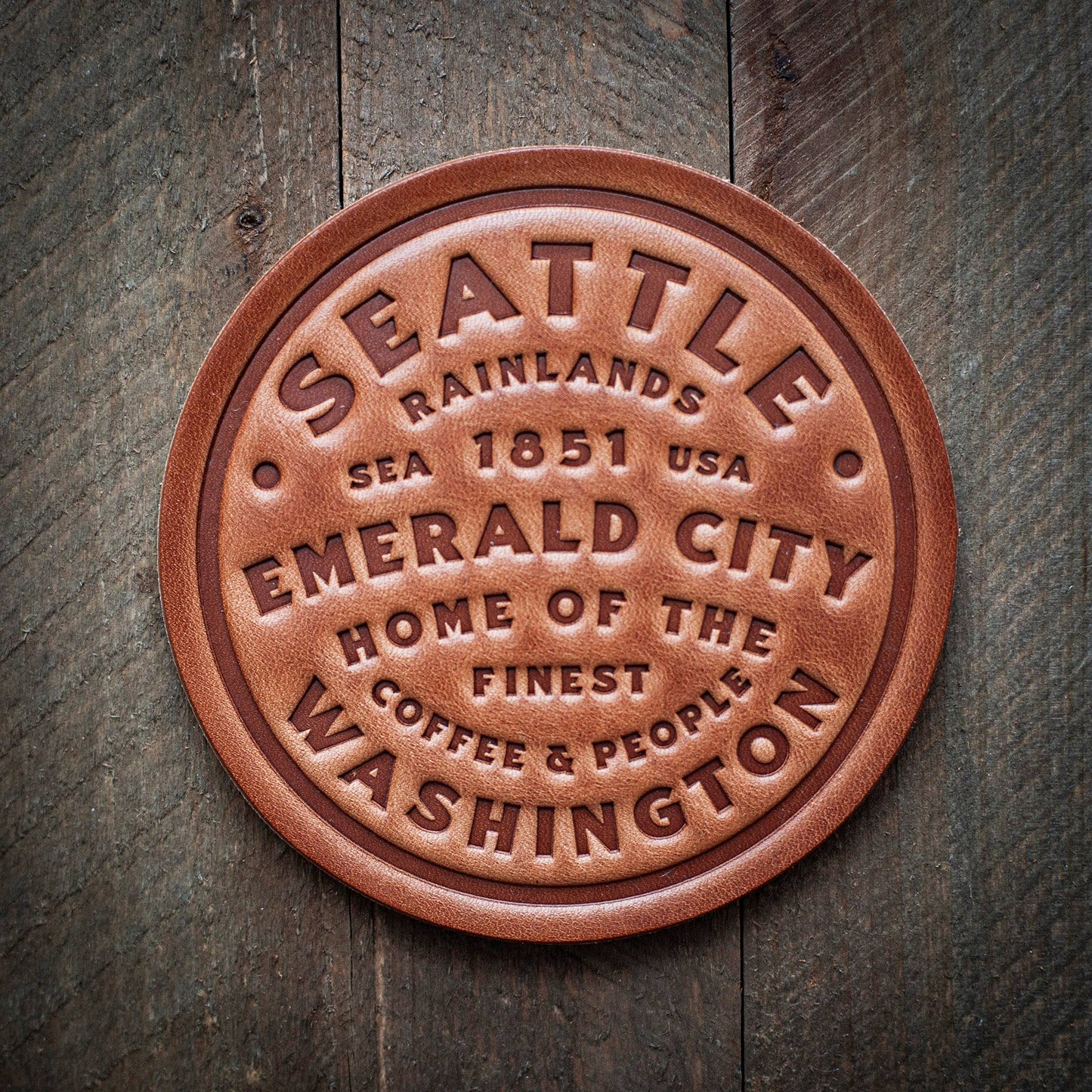 Seattle Leather Coaster