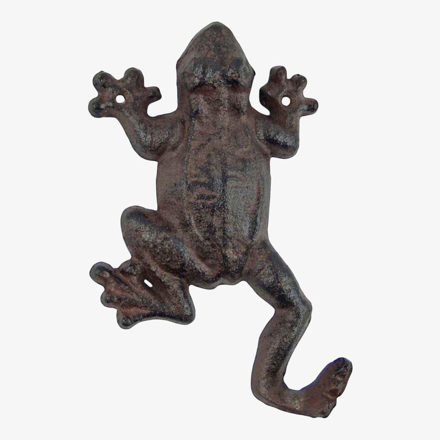 Frog Wall Hook, Rustic Cast Iron for Coats, Keys or Towels, 6"