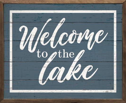 Welcome To The Lake Border Blue image 0