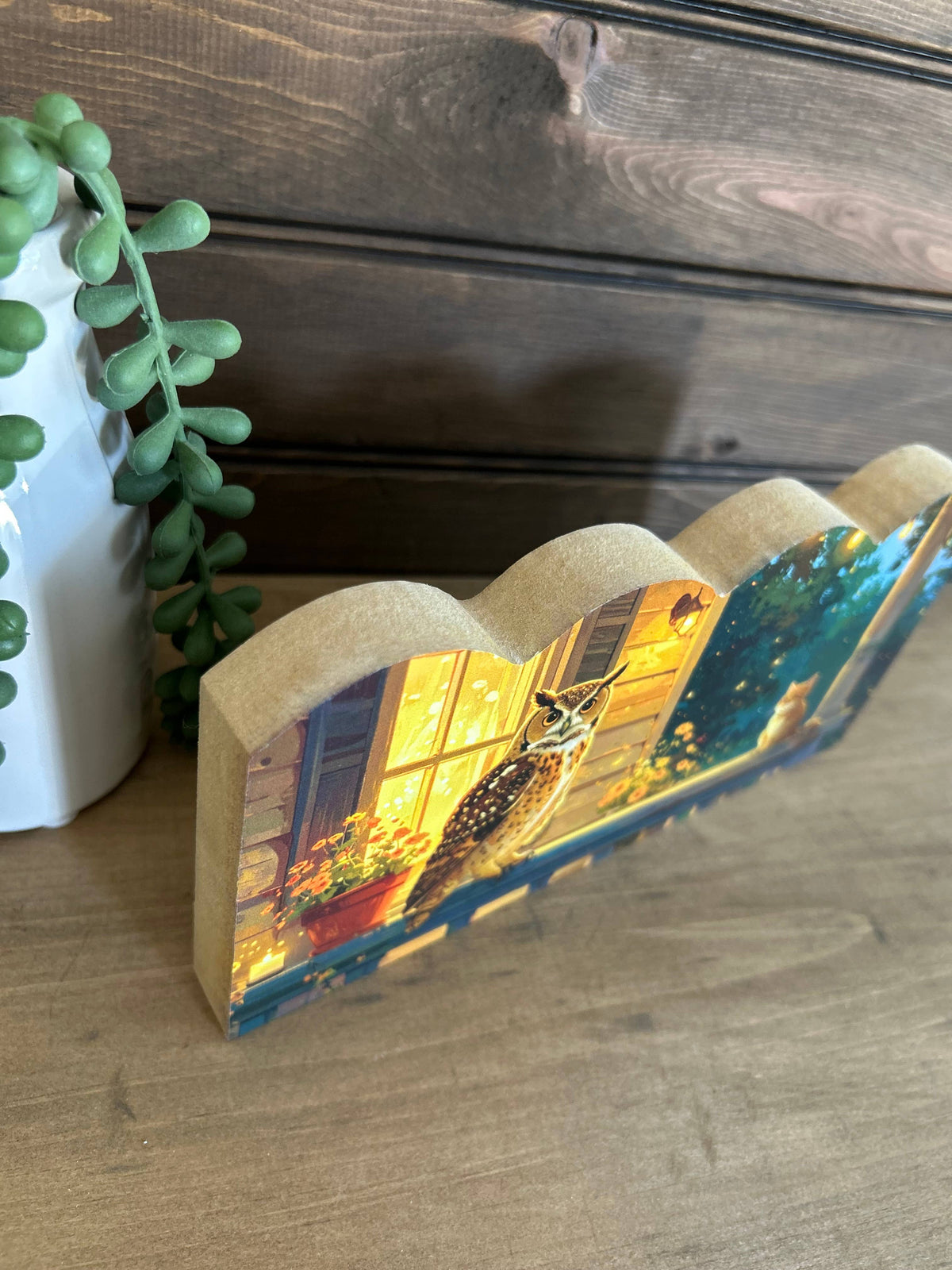 Unlikely Friends Porch Visit Scalloped Wood Sign