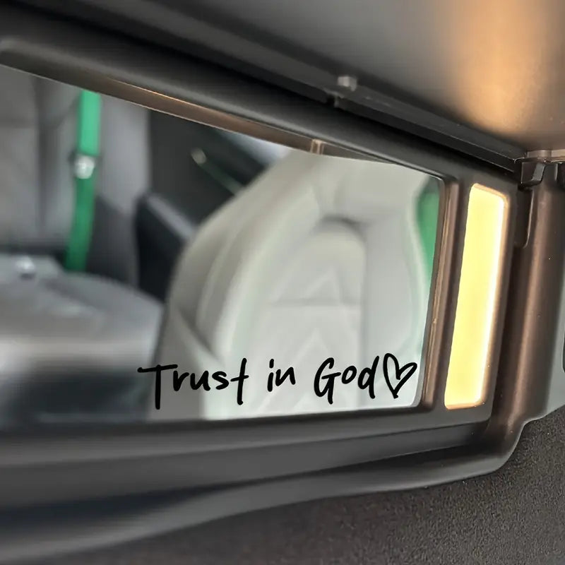 Trust In God Car Decal - Rear View Mirror Sticker - Christian Sticker - Car Decal - Christian Gift (B4)